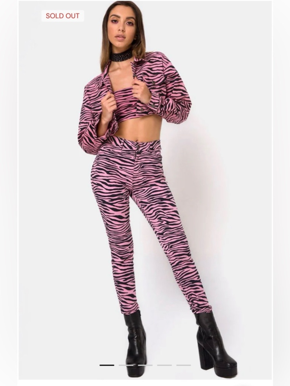 Motel Rocks Ultimate Jean In Zip's Zebra Pink size small NWT